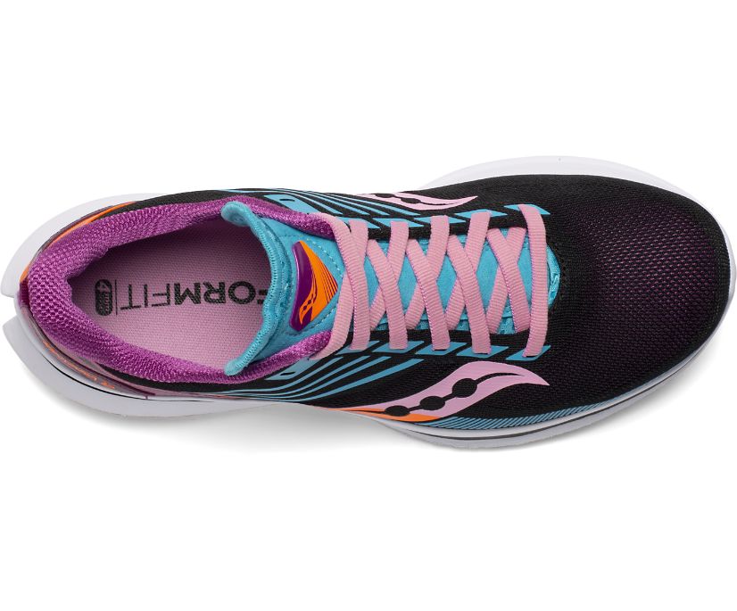 Women's Saucony Kinvara 12 Running Shoes Black / Purple / Orange | Singapore 170FDNM